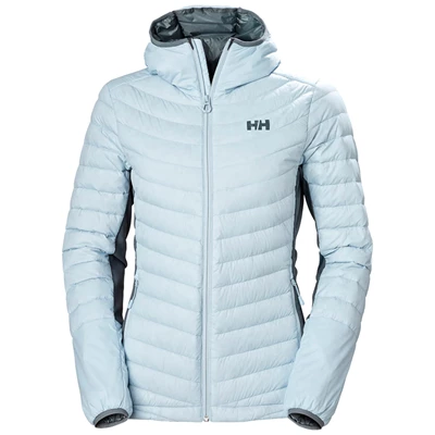 Dámské Péřové Bundy Helly Hansen W Verglas S Kapucí Hybrid Šedé / Blankyt | ORFEC-9762