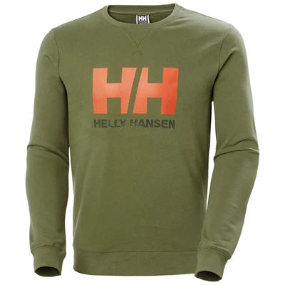 Pánské Mikiny Helly Hansen Hh Logo Crew Sweat Zelene | XIQFL-0263