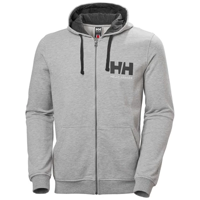 Pánské Mikiny Helly Hansen Hh Logo Full Zip Up S Kapucí Šedé | CLVKZ-6205