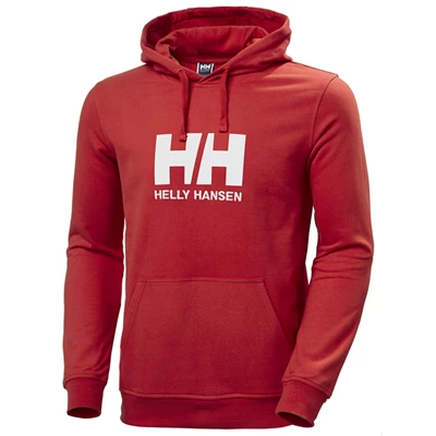 Pánské Mikiny Helly Hansen Hh Logo S Kapucí Červené | MPLSC-1294