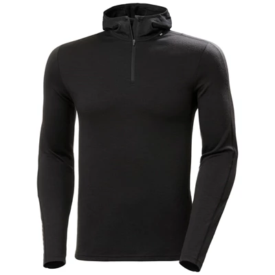 Pánské Mikiny Helly Hansen Lifa Merino Lehké S Kapucí Černé | ZBSYW-5687