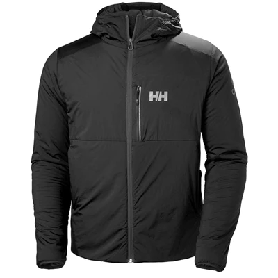 Pánské Zateplené Bundy Helly Hansen Odin Stretch S Kapucí Černé | URXLS-1793